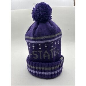 Kansas State Wildcats Cuffed Beanie Cap with Pom Top